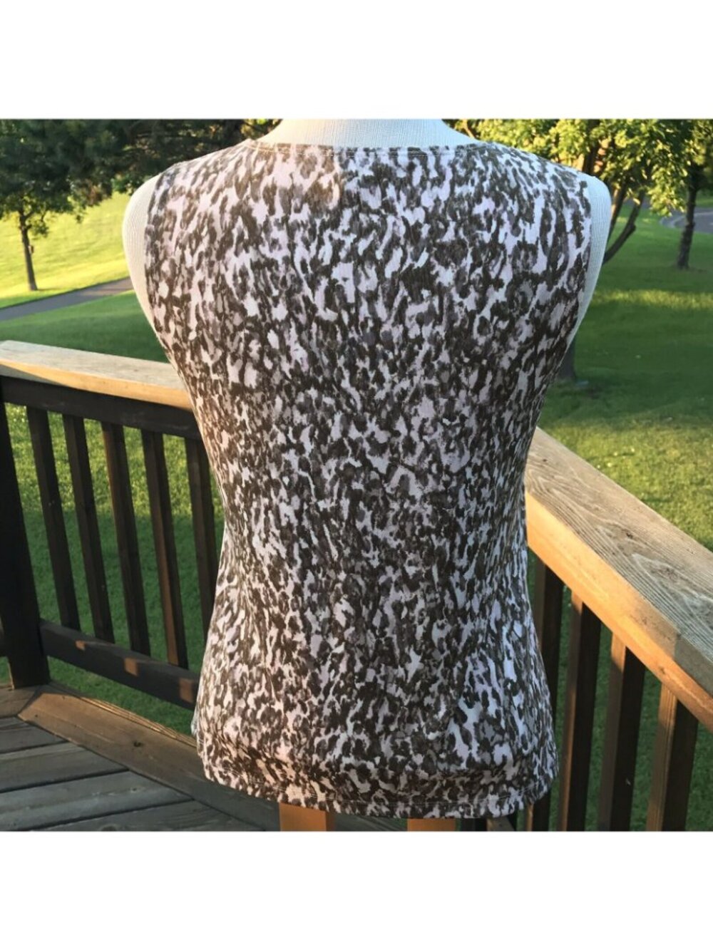 Chico's Easywear Twin 2 PC Set Jacket Size 0/1 Shell Slinky Leopard Brown Pink - Picture 7 of 12